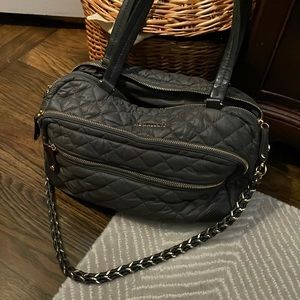 MZ Wallace Medium Crosby Bag grey w/gold hardware